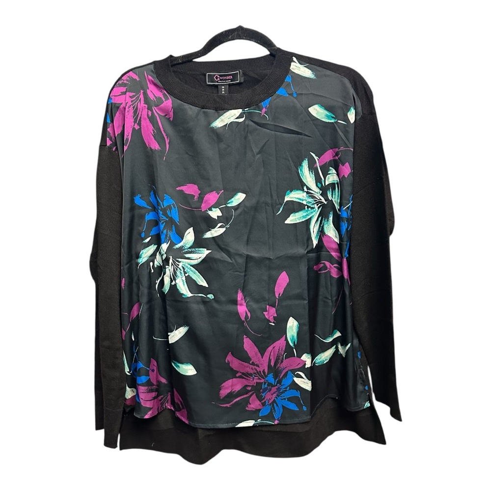 C.Wonder by Christian Siriano Floral Front Sweater Back